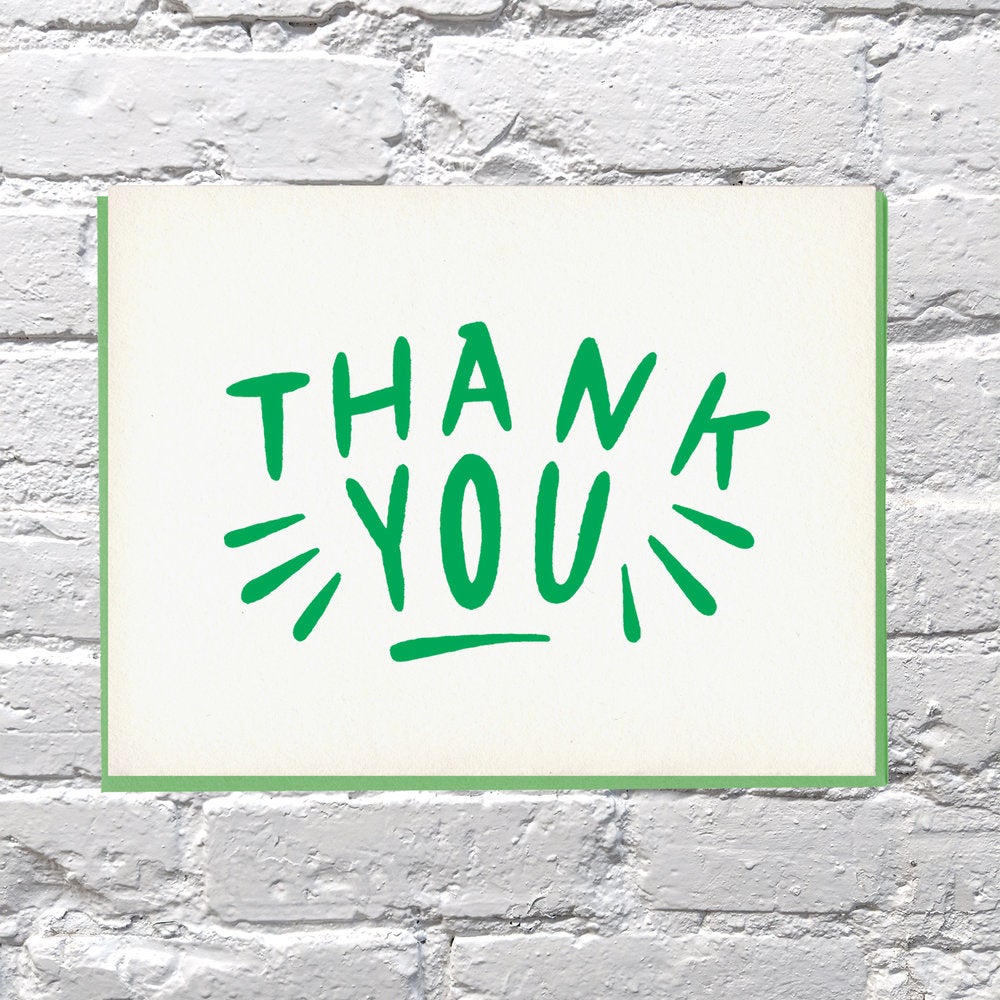 Modern Green Thank You Card Mixed Greens Modern Gifts